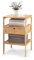 KOMFOTTEU Nachttisch aus Bambus, Besitelltisch mit Schublade & Lattenrostregal, 3 Ebenen Nachtschrank 40 x 40 x 68 cm, Seitentisch für Schlafzimmer Wohnzimmer (1)