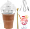 Slushy Maker, máquina de helado para niños con cuchara, 450 ml, carga USB, reutilizable, frozens squeeze Cup de silicona, Quick Frozen Vaso, vaso de hielo Slushy para DIY Homemade