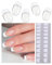 Wahrshei Unghie Gel Adesive UV | French Glitter Smalto Adesivo Gel UV | 20 PCS Pellicola per Unghie Autoadesiva | Adesivi per unghie in gel, Impacchi di Smalto Gel per Unghie
