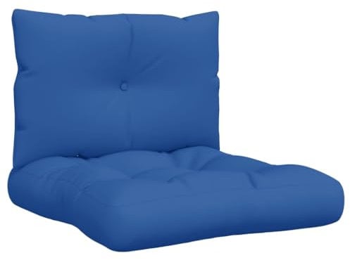 vidaXL Palettenkissen 2-TLG., Palettenpolster für Europaletten, Palettensofa Kissen Indoor Outdoor, Palettenauflage Sitzkissen Rückenkissen, Königsblau Stoff