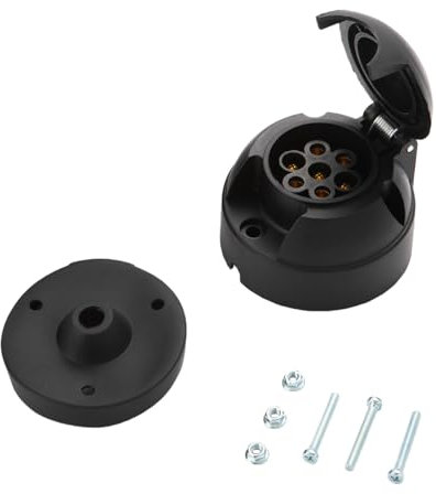 Feuunly Anhänger Steckdose 7 Polig, Wasserdicht AnhängerSteckdose 7 Poliger 12V Mit Gummidichtung, 7 Poliger Steckdose Für Anhänger PKW LKW RV KFZ Wohnwagen Traktor