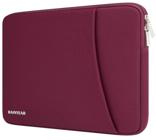 RAINYEAR Housse pour Ordinateur Portable de 15,6 Pouces Compatible avec Ultrabook Chromebook de 15,6 Pouces, Sac de Protection pour Ordinateur Portable à Lunette Ultra Mince de 16 Pouces, Rouge