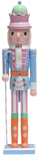Luxylei Wooden Nutcracker Soldiers, 50cm Christmas Traditional Nutcracker Figures Wood Painted Soldier for Fireplace Christmas Tree Decor
