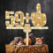 Giftota Lustige Cake Topper 60. Geburtstag Holz mit LED Lichterkette - 60. Geburtstag Deko - Tortendeko 60 Jahre - Kuchen Deko für 60. Jahre Frauen Männer