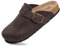 FITORY Damen Clogs Slip-on Potato Schuhe Leder Mule Spitze Wildleder Kork Innensohle Mokka Farbe Größe 38