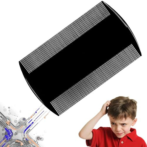 Pettine anti pidocchi e anti lendini per adulti, bambini o animali domestici come cani e gatti. Vari Colori disponibili Nero, Bianco, Arancio, Blu,Verde Fucsia e Azzurro. (Nero)