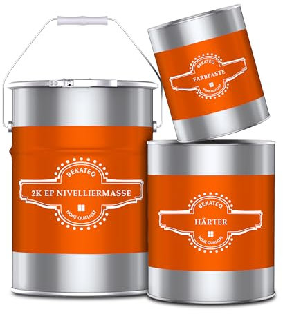 BEKATEQ 2K Epoxidharz Nivelliermasse 5kg Betongrau Ausgleichsmasse - Bodenbeschichtung UV-optimiert, Lösemittelfrei, Geruchsarm, Selbstverlaufend, Selbstentlüftend Bodenfarbe BK-205EP