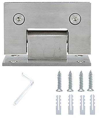 Tissting Bisagra de Acero Inoxidable 304, Doble Apertura de 90 Grados con Almohadillas Engrosadas para Puertas de Ducha de Vidrio, 8-12 mm, Acero Inoxidable para Baños Pequeños y Hogares