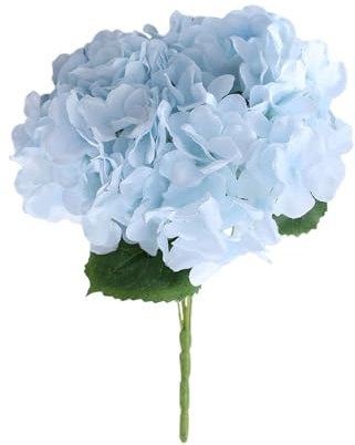 Florals - Ramo de hortensias artificiales realistas de seda de 13 pulgadas con tallos largos para decoración de boda, calabaza gigante de 26 pies (F, talla única)