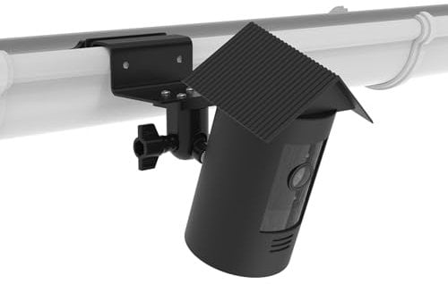 HOLACA Silicone Case and Gutter Mount Compatible with Rin g Stick Up Cam Battery/Plug-in, Black