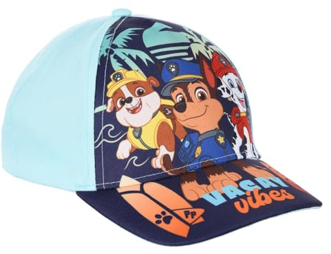 Paw Patrol Sonnenhut mit Visier, Sommerhut für Kinder, verstellbar, UV-Schutz, himmelblau, 52-53