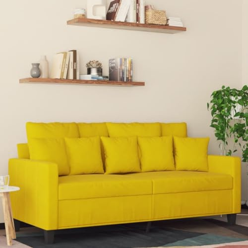 Qnhdfrt Gelbes 2-Sitzer Sofa aus Samt 140 cm Modernes Design Bequem für Wohnzimmer Balkon und Esszimmer
