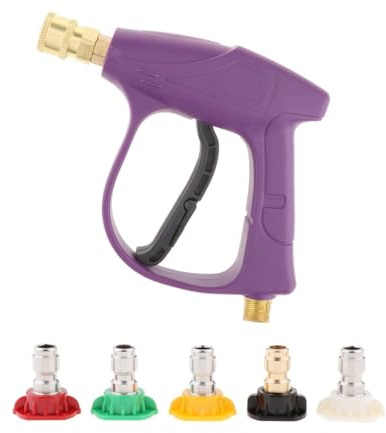 QUXVUIS 5000 PSI Autowaschanlage Hochdruckreiniger M22 14 mm 15 mm Schnittstelle mit Schnellanschluss Wasserstrahl 0 Grad 1/4 Zoll Schnellanschluss Wasserstrahl Reinigungswerkzeuge