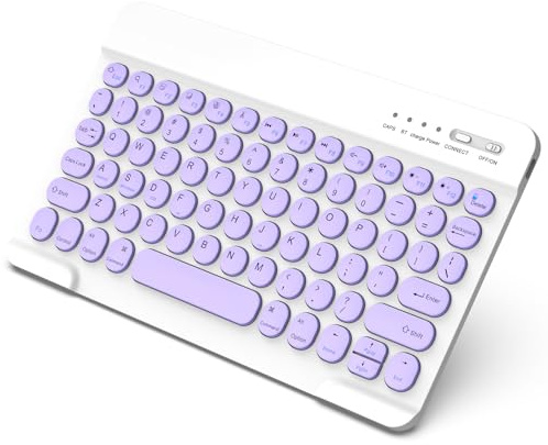 SZO Bluetooth Keyboard for iPad 10th 11th Generation, iPad Pro/Air/Mini, Compact Wireless Keyboard for All Bluetooth Tablets, Smartphones & iOS Devices [US Layout] Purple
