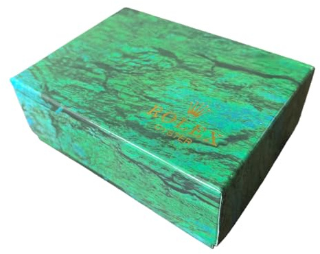 ROUHO Uhrenbox Einzeln Grün Kunstleder Vintage Design Aufbewahrung für Rolex Vintage Box