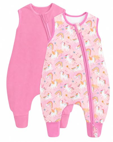 JiAmy Baby Schlafsack mit Füßen Kleinkinder Baumwoll Schlafsack | Baumwoll Jungen Mädchen Schlafsack für aktive Babys & Kleinkinder Babyschlafsack