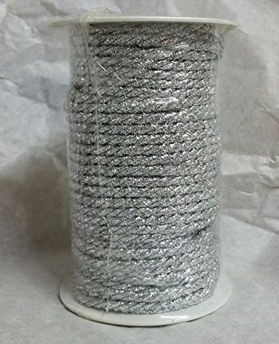 CORDONCINO CORDINO LUREX 3 CAPI DIAMETRO 3,5 MM LUNGHEZZA 25 METRI (ARGENTO)