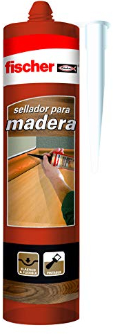 fischer - Sellador para Madera Sapelly, Adhesivo para Madera, Barnizable y Pintable, Elástico y Flexible Sin Siliconas Ni Disolventes, Idóneo para Carpintería (300 ml)