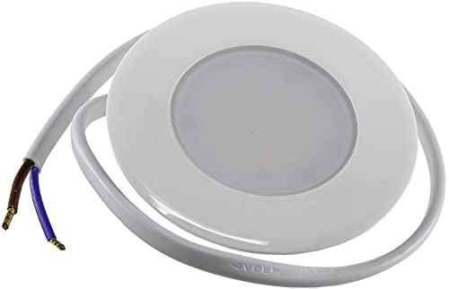 ChiliTec LED Einbauleuchte Treppenlicht 230V Stufenleuchte für Unterputz Dosen 2Watt 237Lumen Leuchte für 60mm UP-Dosen Stufenbeleuchtung Schraubenlose Montage Weiß