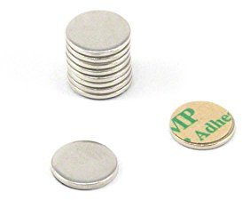 Nickel Plated Mild Steel Disc with 3M Self Adhesive for Arts, Crafts, Model Making, DIY and Hobbies - 10mm dia x 1mm thick - Pack of 10