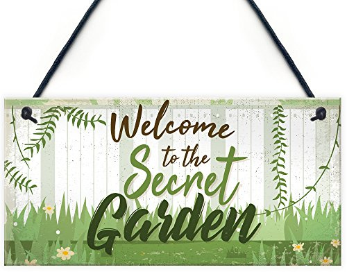 Red Ocean Welcome To The Secret Garden Hanging Plaque Garden Shed SummerHouse Sign Gifts For Her