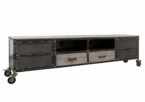 MASSIVMOEBEL24.DE | TV-Board Mango 220x40x60 grau lackiert Heavy Industry #132