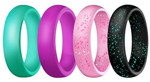 Jixin4you 4Pcs Bague Silicone Anneau Rond Fantaisie 52mm #C