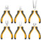 Ingco, set di 6 mini pinze, tra cui pinze combinate da 11,4 cm, pinze diagonali, pinze a becco lungo, pinze a naso piatto, pinze per taglio finale HMPS06115