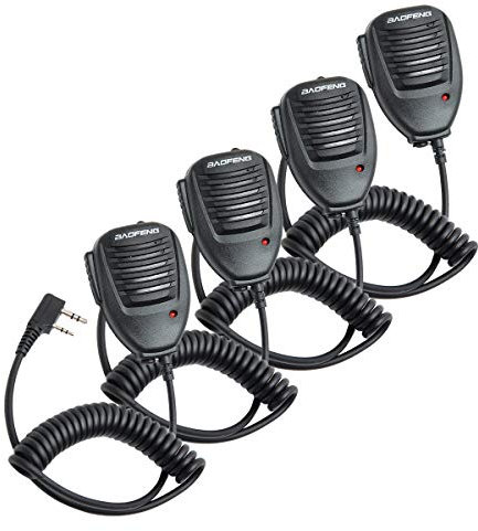 Baofeng Micrófono de Mano con Altavoz de Radio bidireccional, micrófono de Hombro Remoto para BaoFeng UV-5R BF-888S UV-82 UV-S9 BF-F8HP UV-10R UV-11R BF-H6 GT-3 GM-15PRO Ham Radio