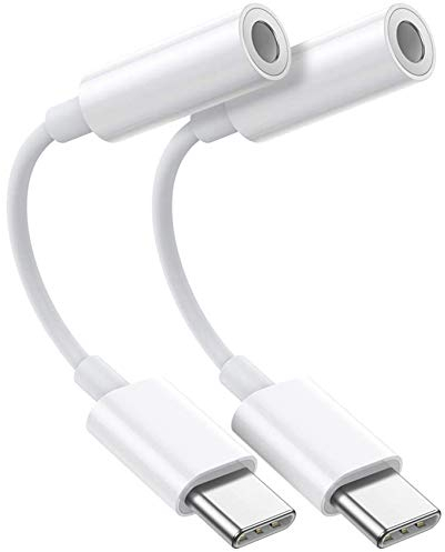 EasyULT 2 Pezzi Adattatore USB C a 3.5 mm per Cuffie, Adattatore Tipo C Connettore Jack da 3,5mm Compatibile con Mi 6/8, Huawei Mate 10 Pro/P20/20 PRO (Bianca)