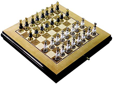 YYBF Luxus International Chess Set Schachbrett, Nordischen Stil Schach Ornamente, Klavier Backen Lackierprozess Schachbrett Handwerk Schmuck,B