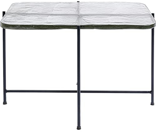 Kare Design Couchtisch Ice Schwarz, Beistelltisch, Ablage, Glasplatte, handgearbeitet, 63x46cm