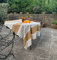 JOWOLLINA Leinen Tischdecke Allrounder Überwurf Provence (Stripe Senf, 140x250 cm)