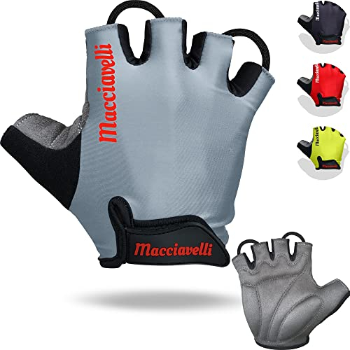 MACCIAVELLI Fahrradhandschuhe Herren Damen - Halbfinger MTB Fahrrad Handschuhe - Sommer Radsporthandschuhe für Mountainbike, Rennrad & Downhill