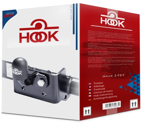Hook starre AHK Anhängerkupplung kompatibel mit Opel Vivaro B Van 09.2014-2019 + universell Elektrosatz 7-polig