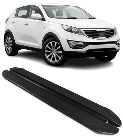 OMAC Trittbretter Seitenschweller kompatibel mit Kia Sportage 2010-2015 Aluminium Schwarz Silber