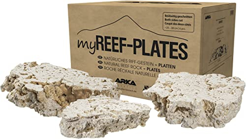 ARKA Aquatics - myReef-Rocks | Riffgestein für natürlich aussehende Aufbauten in jedem Meerwasseraquarium. Schadstofffrei - ideale Siedlungsfläche für Bakterien. | Inhalt: 6X 2-seitig geschnitten