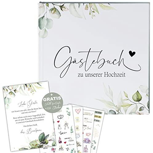 Kackspecht Boho Hochzeit Gästebuch Hochzeit Fotobuch Hochzeitsbuch Gäste Hochzeiten Geschenk blanko Hardcover, stabile Bindung Fadenheftung Gästebuch Geburtstag (Gästebuch Hochzeit)