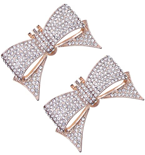 Happyyami 1 Paar Schleife Schuhclip Tasche Zubehör Schuhclips Für Pumps Abnehmbarer Schuh Big Bow Schuhclips Schuhschmuck Strass Schleife Schuhe Modeschmuck Krawatte Perle Klipp Braut