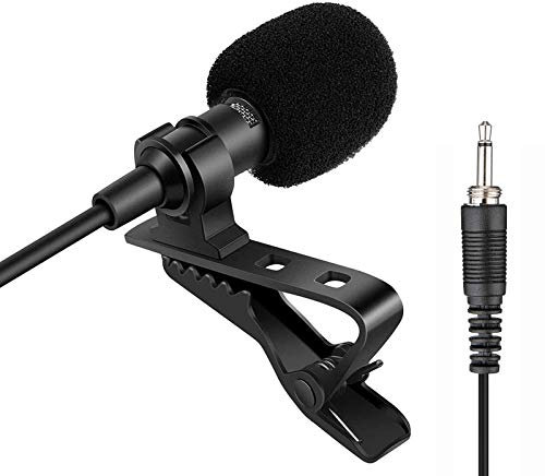 Sujeetec Lavalier Microphone Lapel Microphone Compatible with Wireless Transmitter - Unidirectional Condenser Mic - 3.5mm Screw Lock Plug