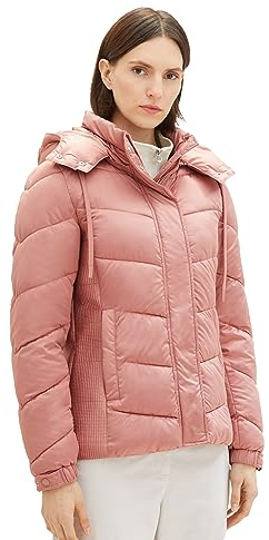 TOM TAILOR Damen 1037565 Steppjacke mit Abnehmbarer Kapuze, 32224-fading Rose, M