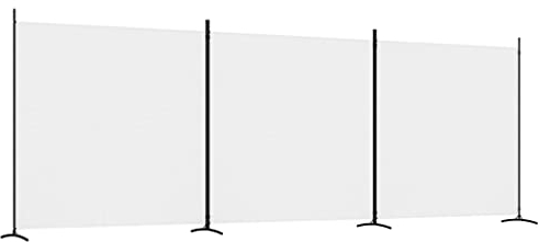3 Teilig Paravent Stoff Raumteiler Trennwand Balkon Sichtschutz Stellwand Freistehend Faltbar Wand Trennwand Umkleide, Paravent Weiß 525x180 cm