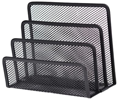 NUSITOU Metal Mesh File Magazine Holder Compartment Desktop Organizer for Home Office Black Documents Folders and Notebooks Office Supplies and Stationery Storage