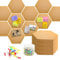 WeeGoo 10 Pieces Large Hexagon Cork Board for Walls, 30x26x0.6 cm Hexagonal Cork Board Tiles Self Adhesive with 200 Pcs Colorful Push Pins for Pictures, Photos, Notes, Drawing, Memo Brown