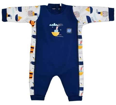 Splash About Warm in One Baby Wetsuit, Tug Boats, 0-3 Months