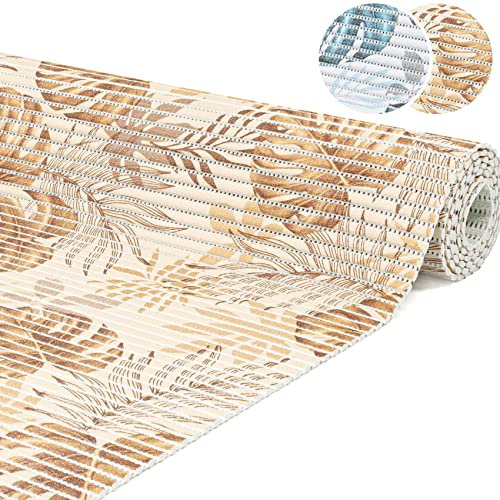 ANRO Badematte Weichschaummatte Bad- und Duschvorleger Antirutsch Badläufer Palmenblätter Braun 180x65cm