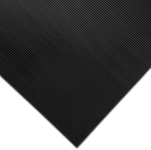 NOVA FORMA Revêtement de Sol en Caoutchouc NR/SBR Épaisseur 3 mm – Tapis Isolant antidérapant – Tapis de Protection pour Fond de remorque, Van, Garage, Couloir, etc. – 100 x 100 cm, Trak Mini Noir