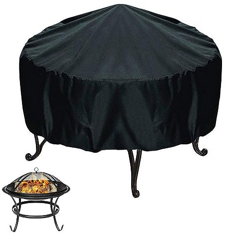 Feuerstelle Abdeckung, Rund Wasserdichtes 210D Oxford-Gewebe Abdeckung Mit Kordelzug, Wasserdichtes Winddicht UV-Beständiges Für Grill, Ofen, Feuerherd Im Freien (85x40cm)