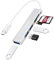 SD Kartenleser, 5 in 1 USB C Adapter mit SD/Micro SD Kartenlesegerät, 1 USB 3.0, 2 USB 2.0, Multiport USB C SD Card Reader für SD, MMC, Micro SD, TF, SDXC, SDHC, Micro SDHC, Micro SDXC (Silbrig)