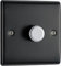 BG Electrical Nexus Metal 400W Single Dimmer Light Switch | 2-Way Push On/Off | Compatible with LED and Halogen Lamps | Matt Black Brushed Iridium Effect